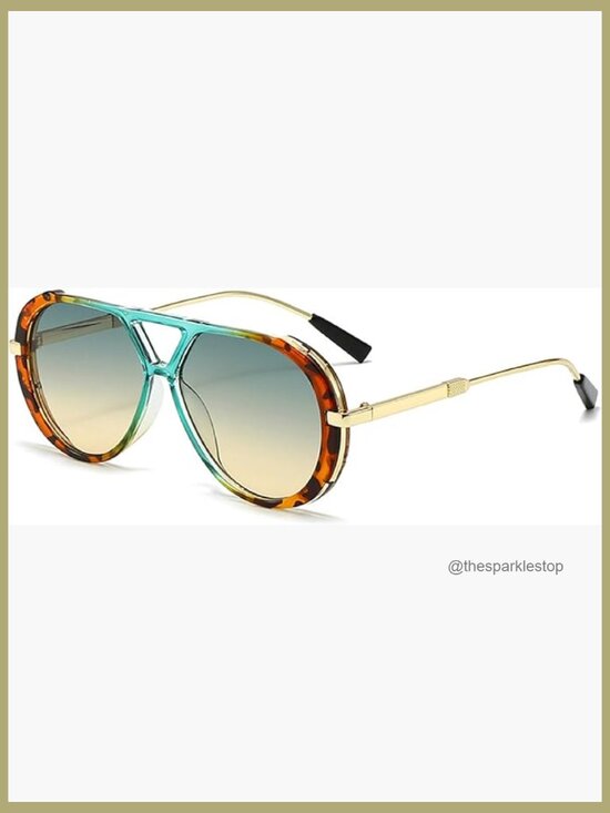 Oversized Pilot Sunglasses Trendy Large Double Beam Fashion Vintage Shades main image 7